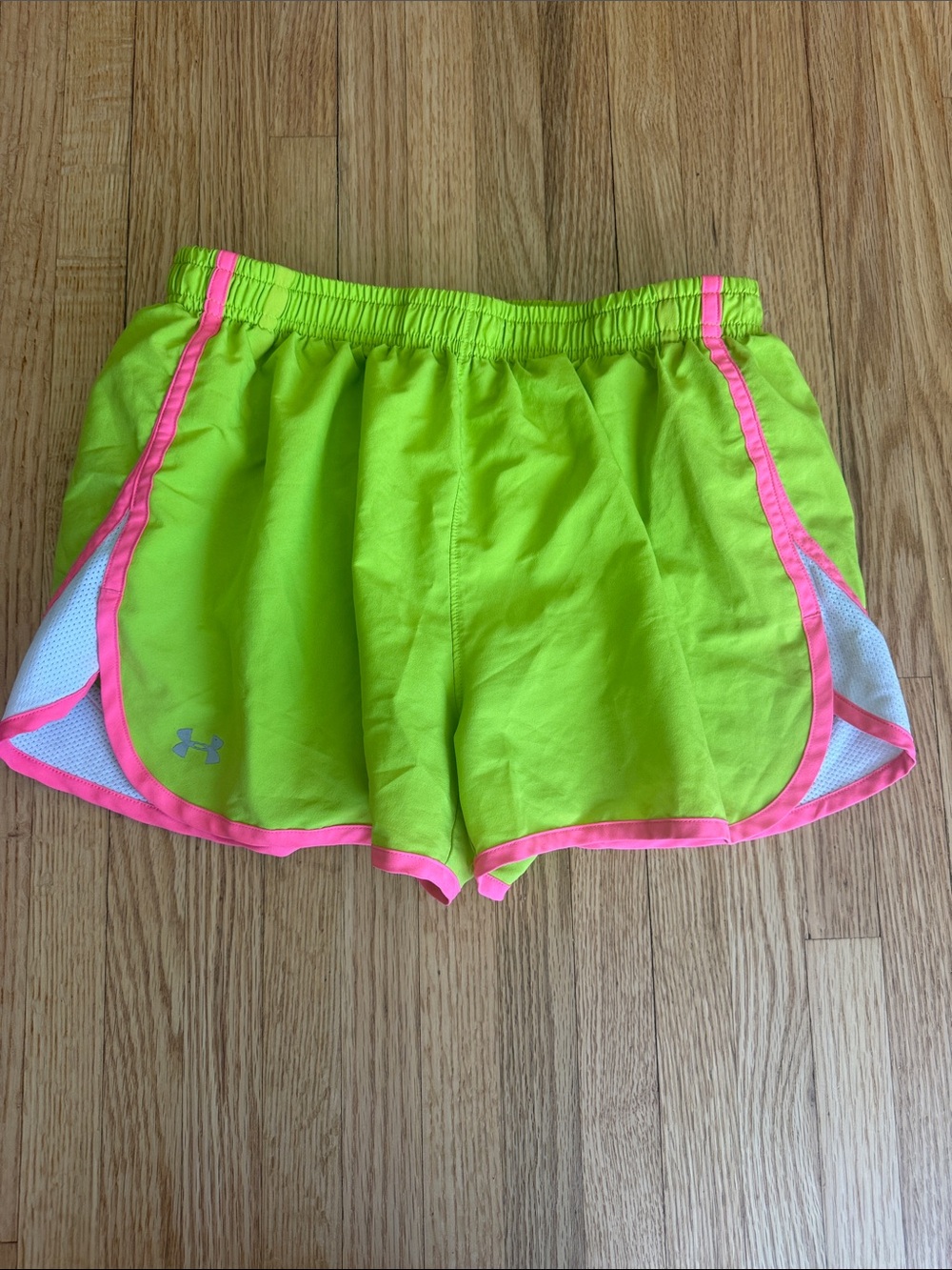 Under Armour Neon Green with Neon Pink Trim Women's Athletic Shorts